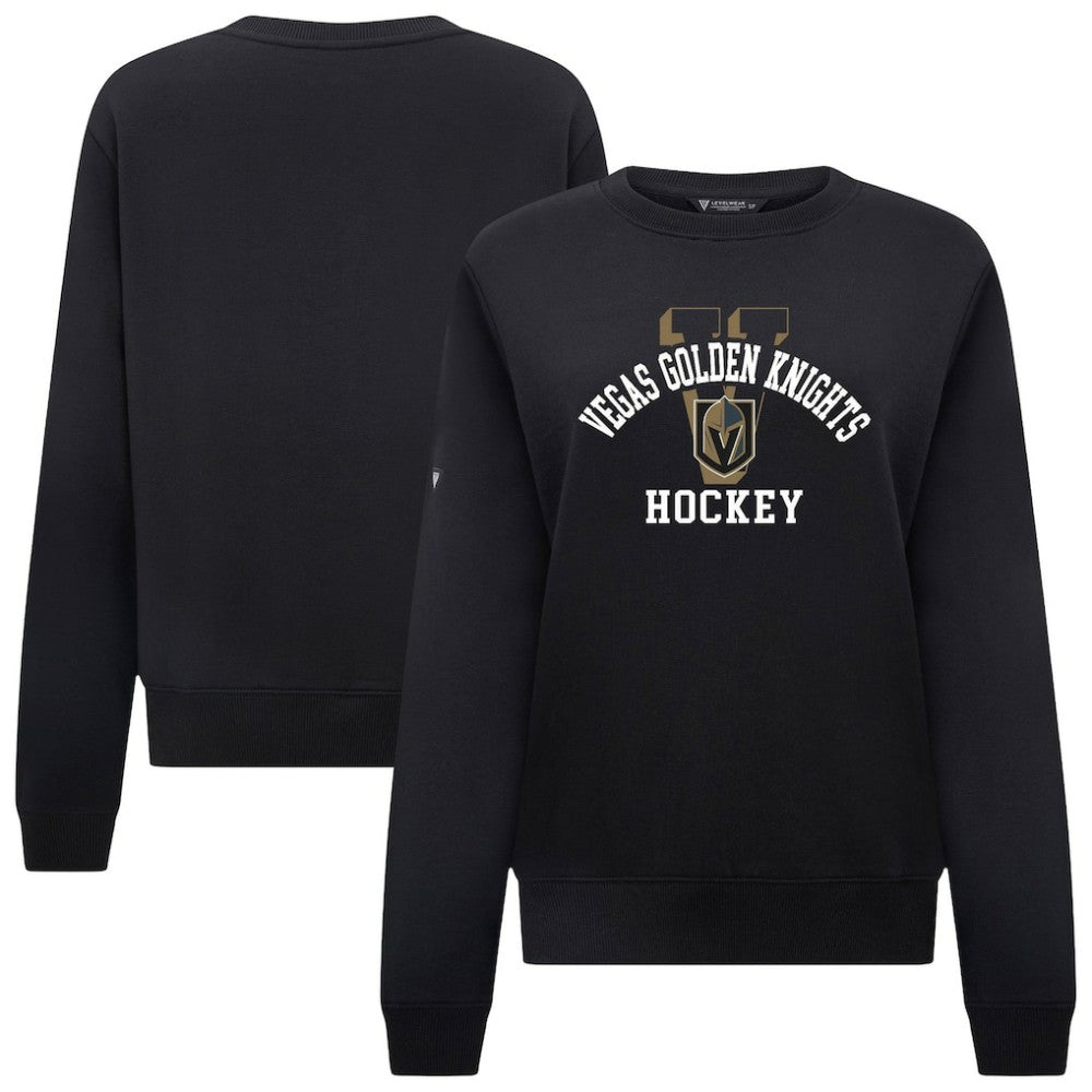 Vegas Golden Knights Levelwear Women's Yvette Limelight Big Letter Sweatshirt - Black | US 203809177