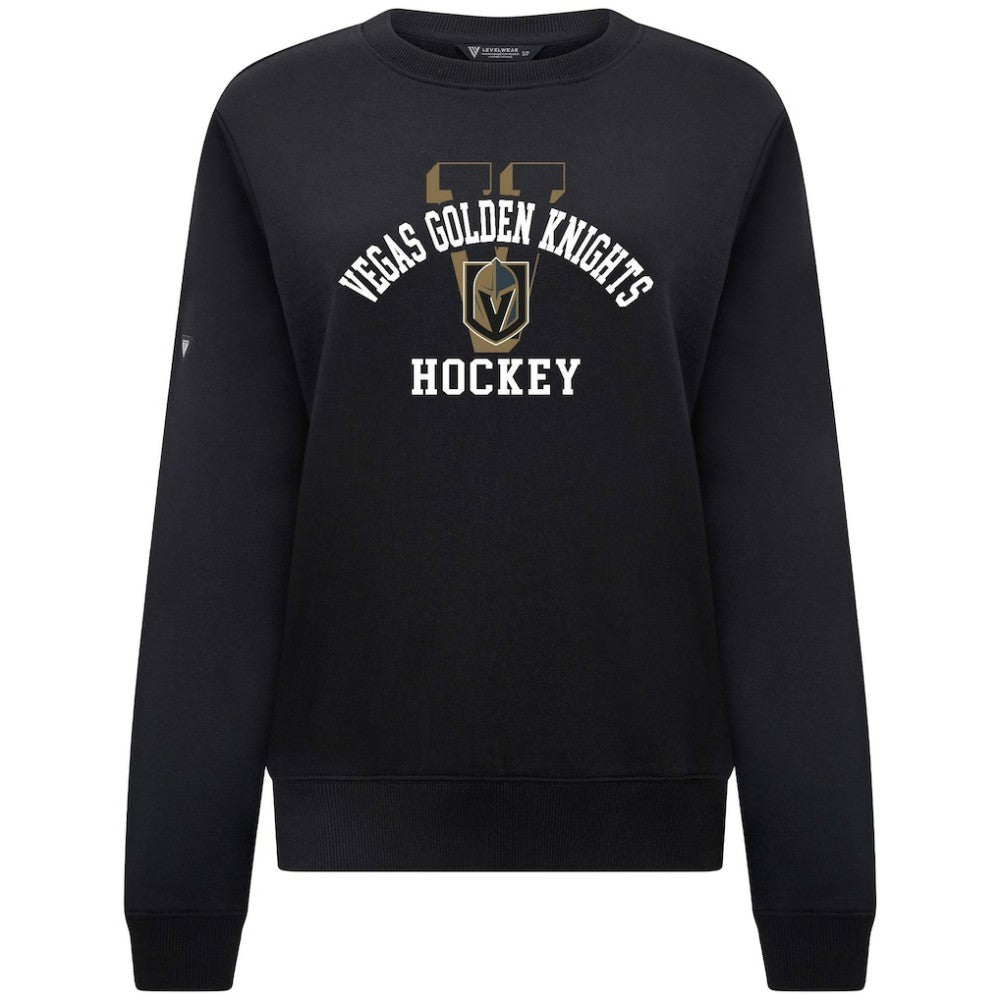 Vegas Golden Knights Levelwear Women's Yvette Limelight Big Letter Sweatshirt - Black | US 203809177