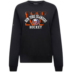 New York Islanders Levelwear Women's Yvette Limelight Big Letter Sweatshirt - Black | US 203809178