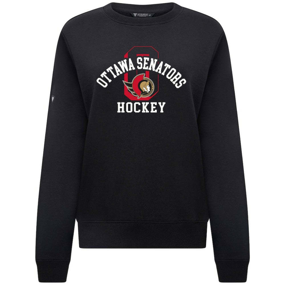 Ottawa Senators Levelwear Women's Yvette Limelight Big Letter Sweatshirt - Black | US 203809180