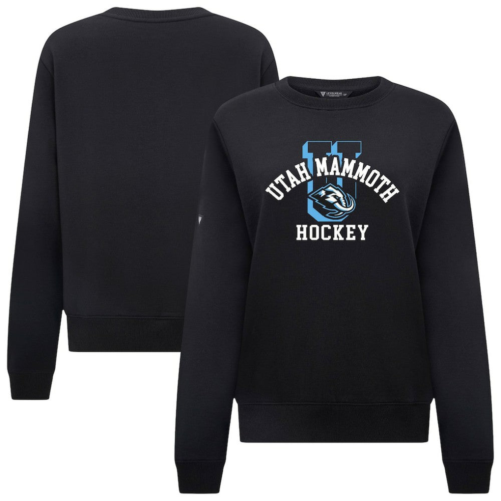 Utah Mammoth Levelwear Women's Yvette Limelight Big Letter Sweatshirt - Black | US 203809182