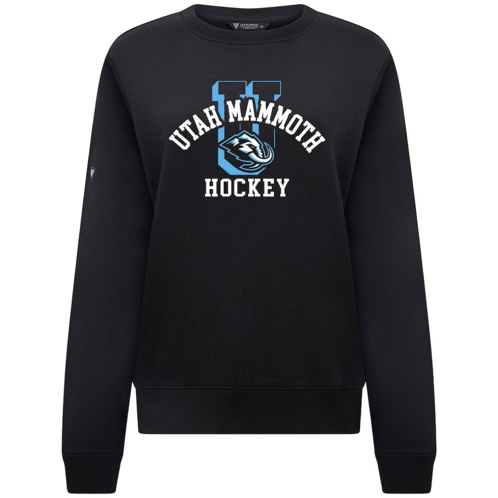 Utah Mammoth Levelwear Women's Yvette Limelight Big Letter Sweatshirt - Black | US 203809182