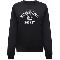 Vancouver Canucks Levelwear Women's Yvette Limelight Big Letter Sweatshirt - Black | US 203809184