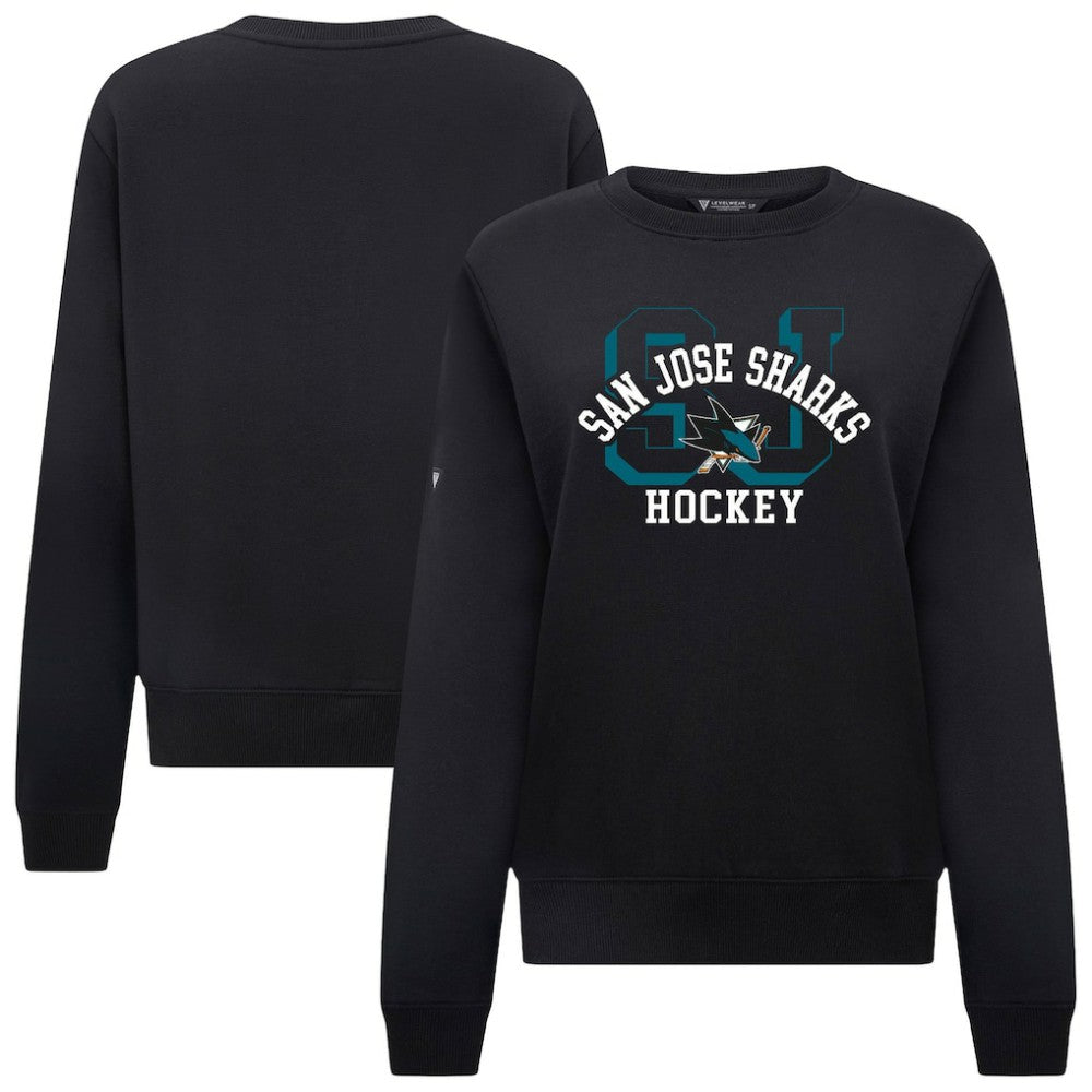 San Jose Sharks Levelwear Women's Yvette Limelight Big Letter Sweatshirt - Black | US 203809185
