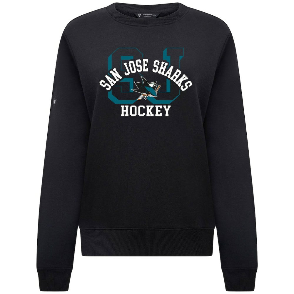 San Jose Sharks Levelwear Women's Yvette Limelight Big Letter Sweatshirt - Black | US 203809185