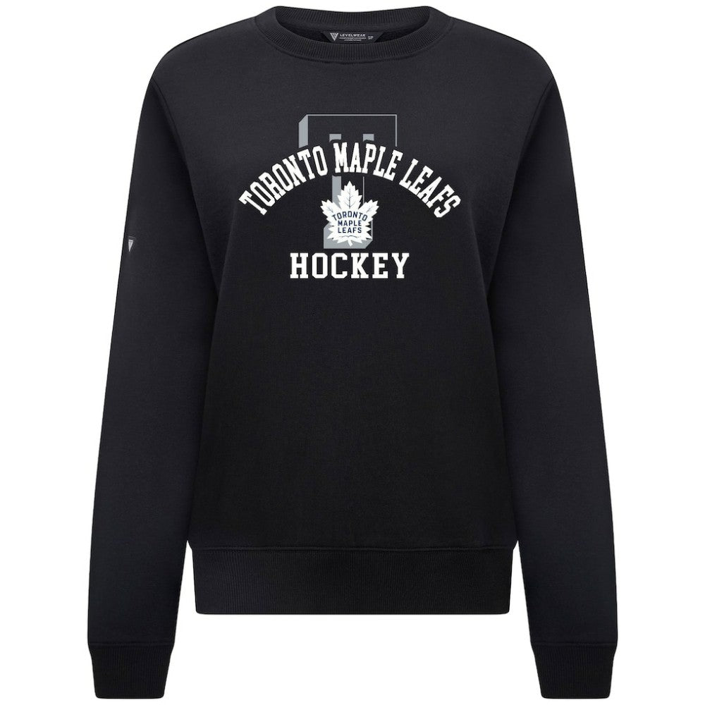 Toronto Maple Leafs Levelwear Women's Yvette Limelight Big Letter Sweatshirt - Black | US 203809187