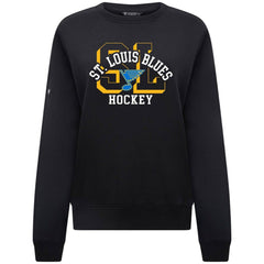 St. Louis Blues Levelwear Women's Yvette Limelight Big Letter Sweatshirt - Black | US 203809188