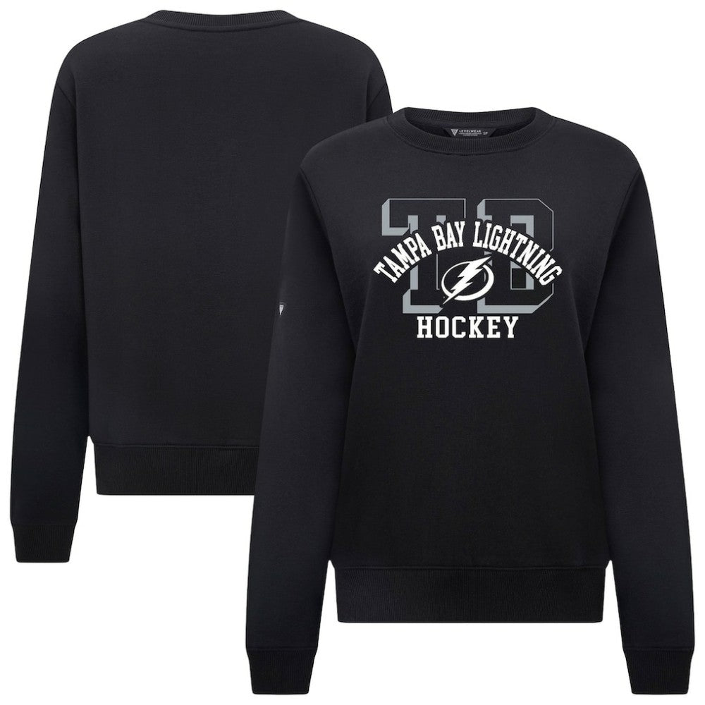Tampa Bay Lightning Levelwear Women's Yvette Limelight Big Letter Sweatshirt - Black | US 203809189
