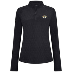 Nashville Predators Levelwear Women's Spike Raglan Quarter-Zip Top - Black | US 203809191