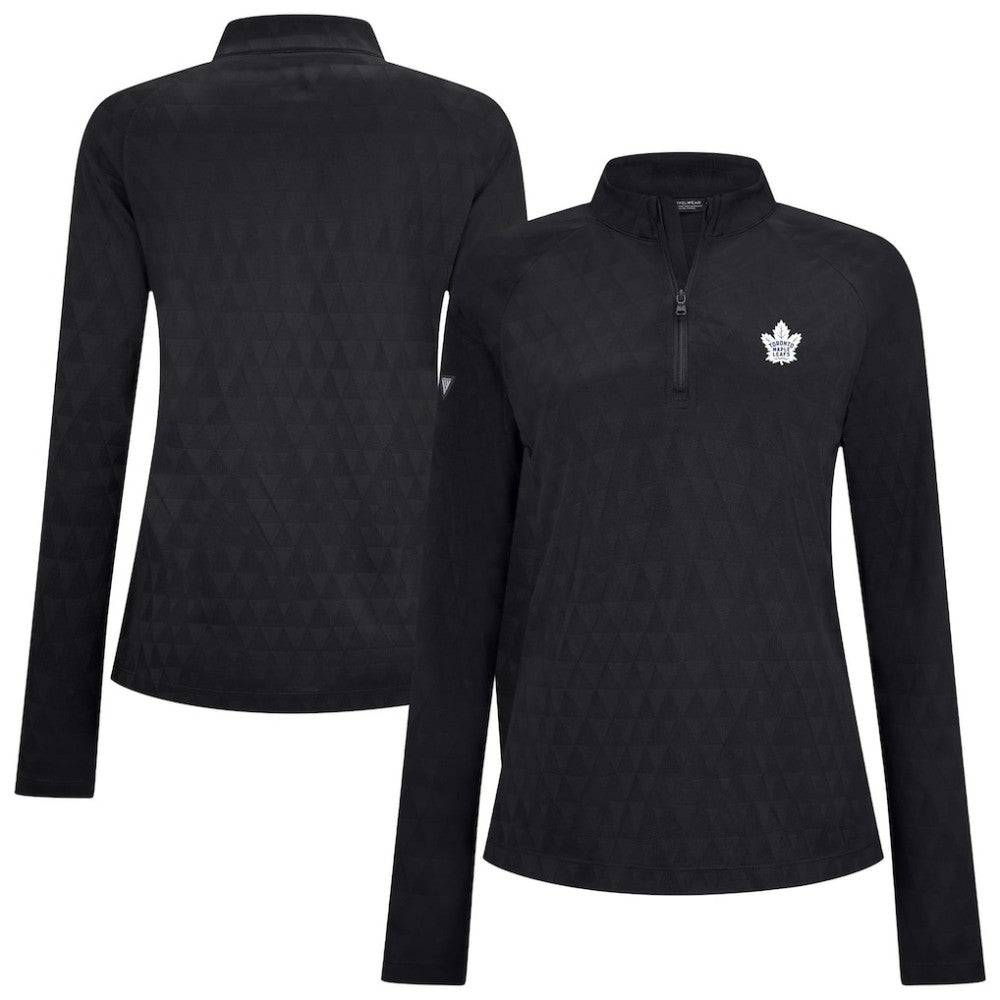 Toronto Maple Leafs Levelwear Women's Spike Raglan Quarter-Zip Top - Black | US 203809195