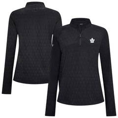 Toronto Maple Leafs Levelwear Women's Spike Raglan Quarter-Zip Top - Black | US 203809195