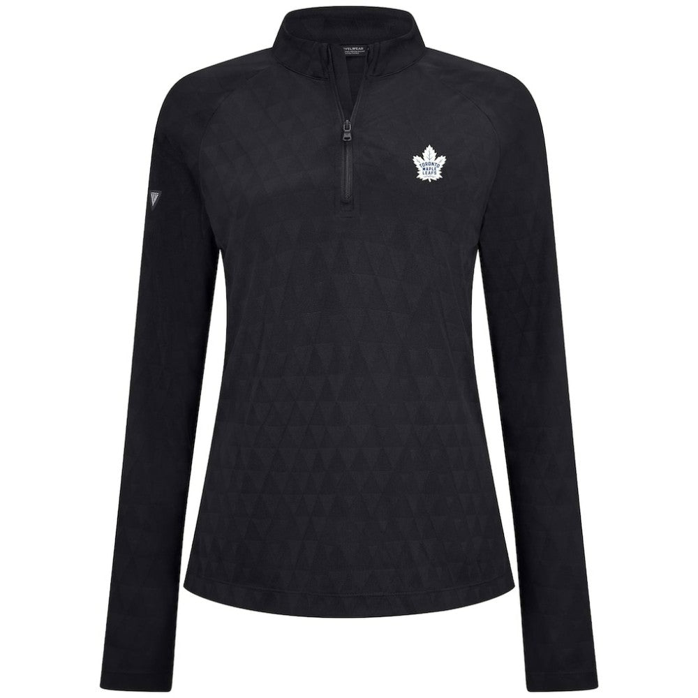 Toronto Maple Leafs Levelwear Women's Spike Raglan Quarter-Zip Top - Black | US 203809195