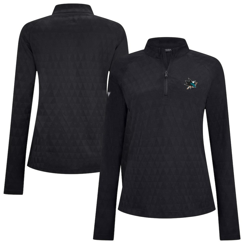 San Jose Sharks Levelwear Women's Spike Raglan Quarter-Zip Top - Black | US 203809200
