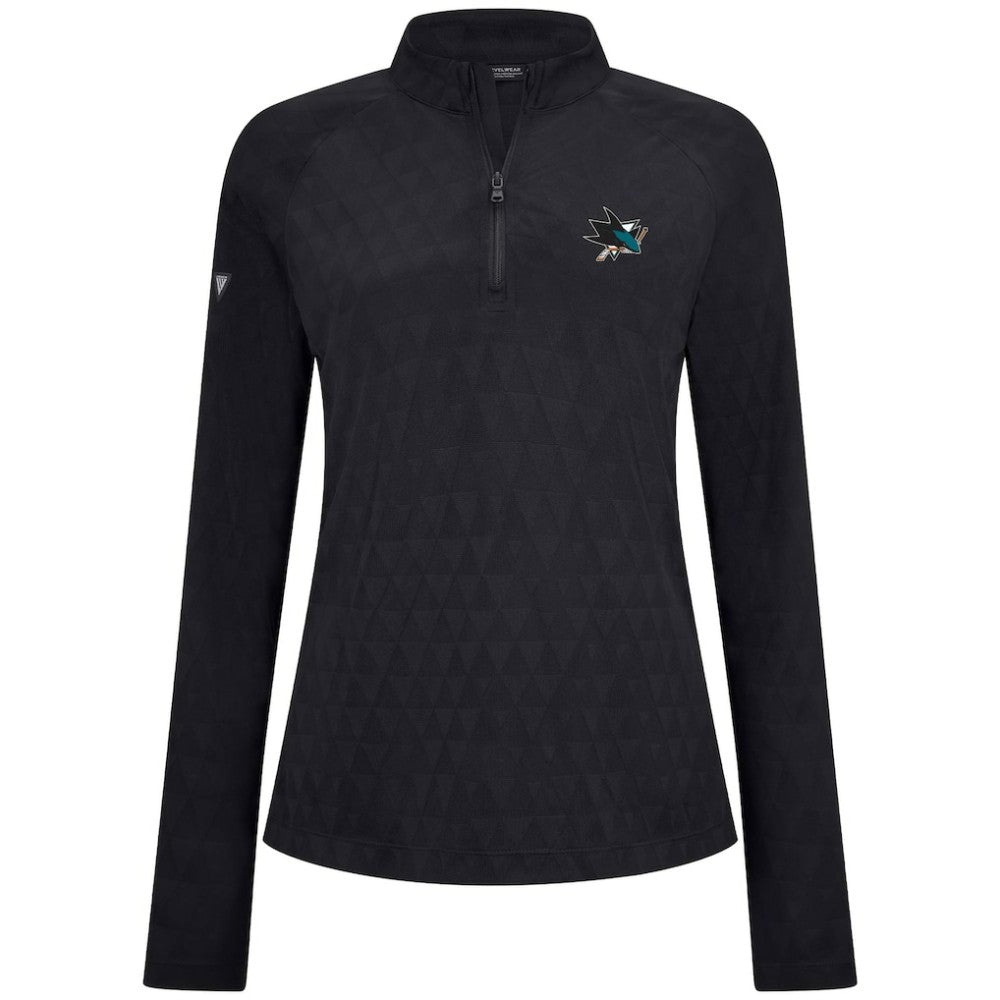 San Jose Sharks Levelwear Women's Spike Raglan Quarter-Zip Top - Black | US 203809200