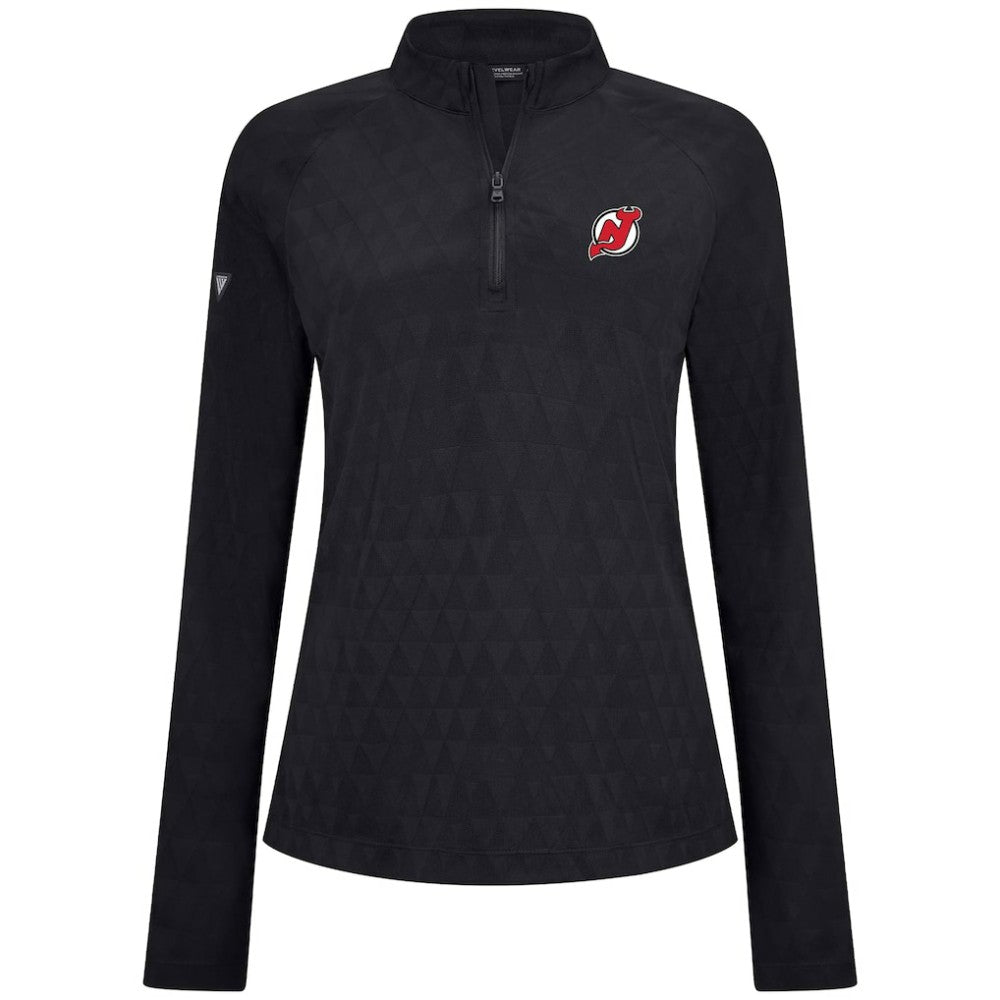 New Jersey Devils Levelwear Women's Spike Raglan Quarter-Zip Top - Black | US 203809201