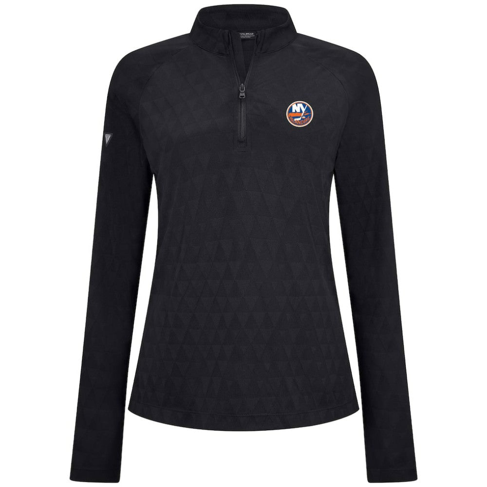 New York Islanders Levelwear Women's Spike Raglan Quarter-Zip Top - Black | US 203809202