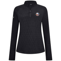 New York Islanders Levelwear Women's Spike Raglan Quarter-Zip Top - Black | US 203809202