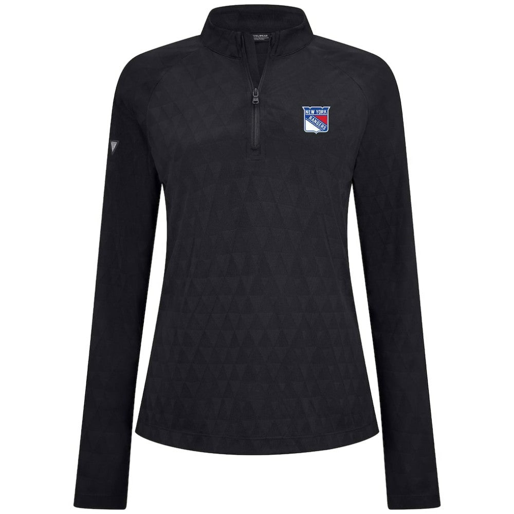 New York Rangers Levelwear Women's Spike Raglan Quarter-Zip Top - Black | US 203809203