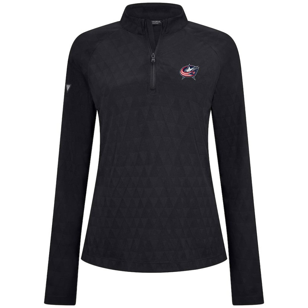 Columbus Blue Jackets Levelwear Women's Spike Raglan Quarter-Zip Top - Black | US 203809204