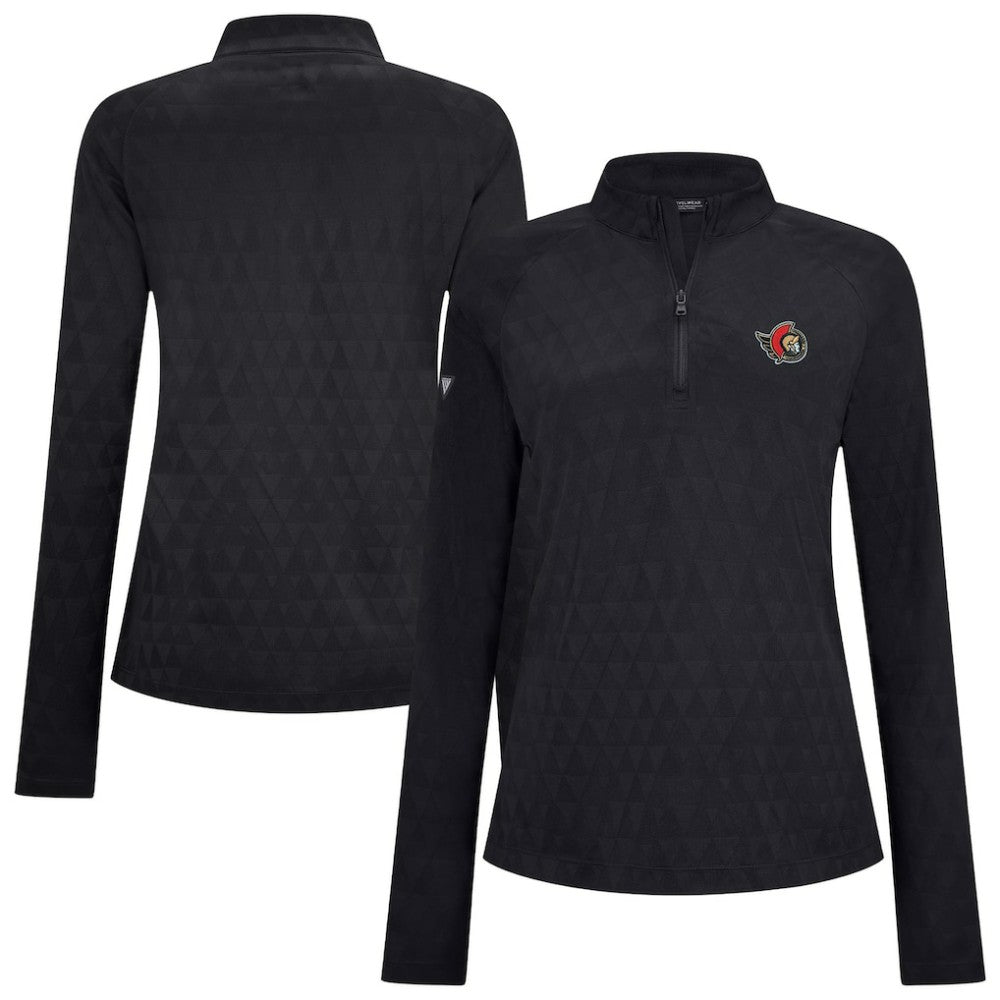 Ottawa Senators Levelwear Women's Spike Raglan Quarter-Zip Top - Black | US 203809205