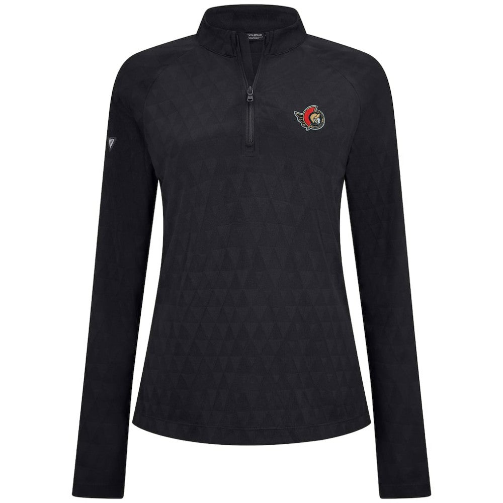 Ottawa Senators Levelwear Women's Spike Raglan Quarter-Zip Top - Black | US 203809205