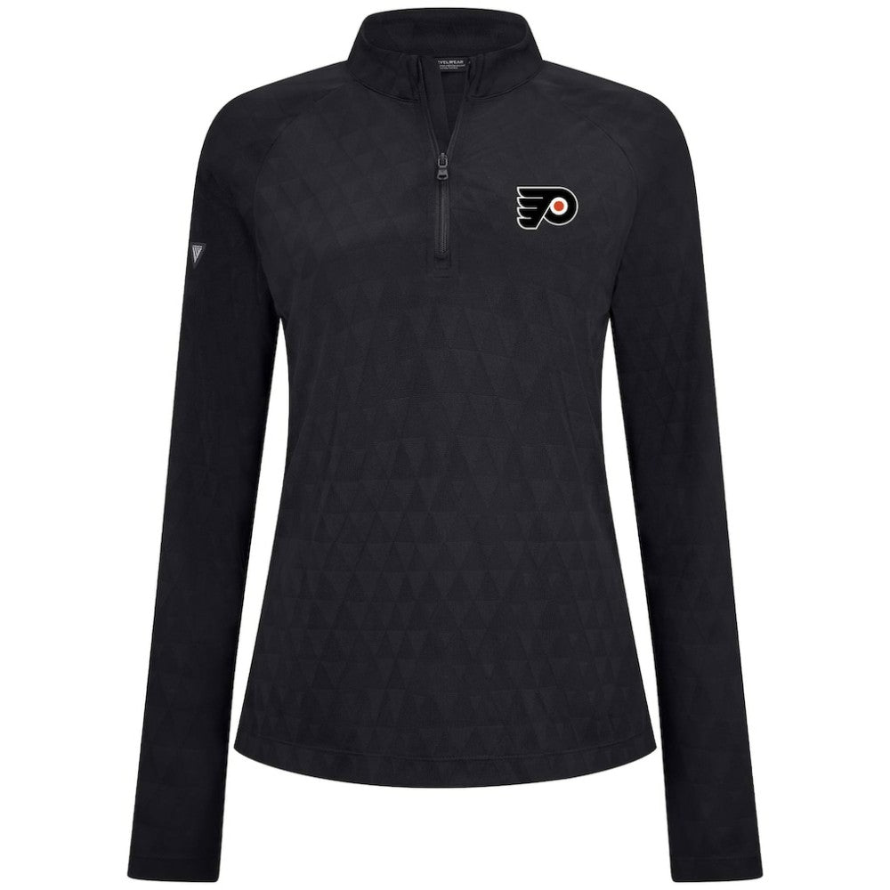 Philadelphia Flyers Levelwear Women's Spike Raglan Quarter-Zip Top - Black | US 203809206