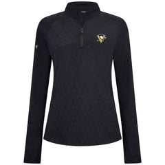Pittsburgh Penguins Levelwear Women's Spike Raglan Quarter-Zip Top - Black | US 203809207