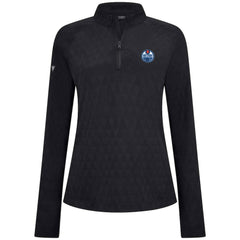 Edmonton Oilers Levelwear Women's Spike Raglan Quarter-Zip Top - Black | US 203809210