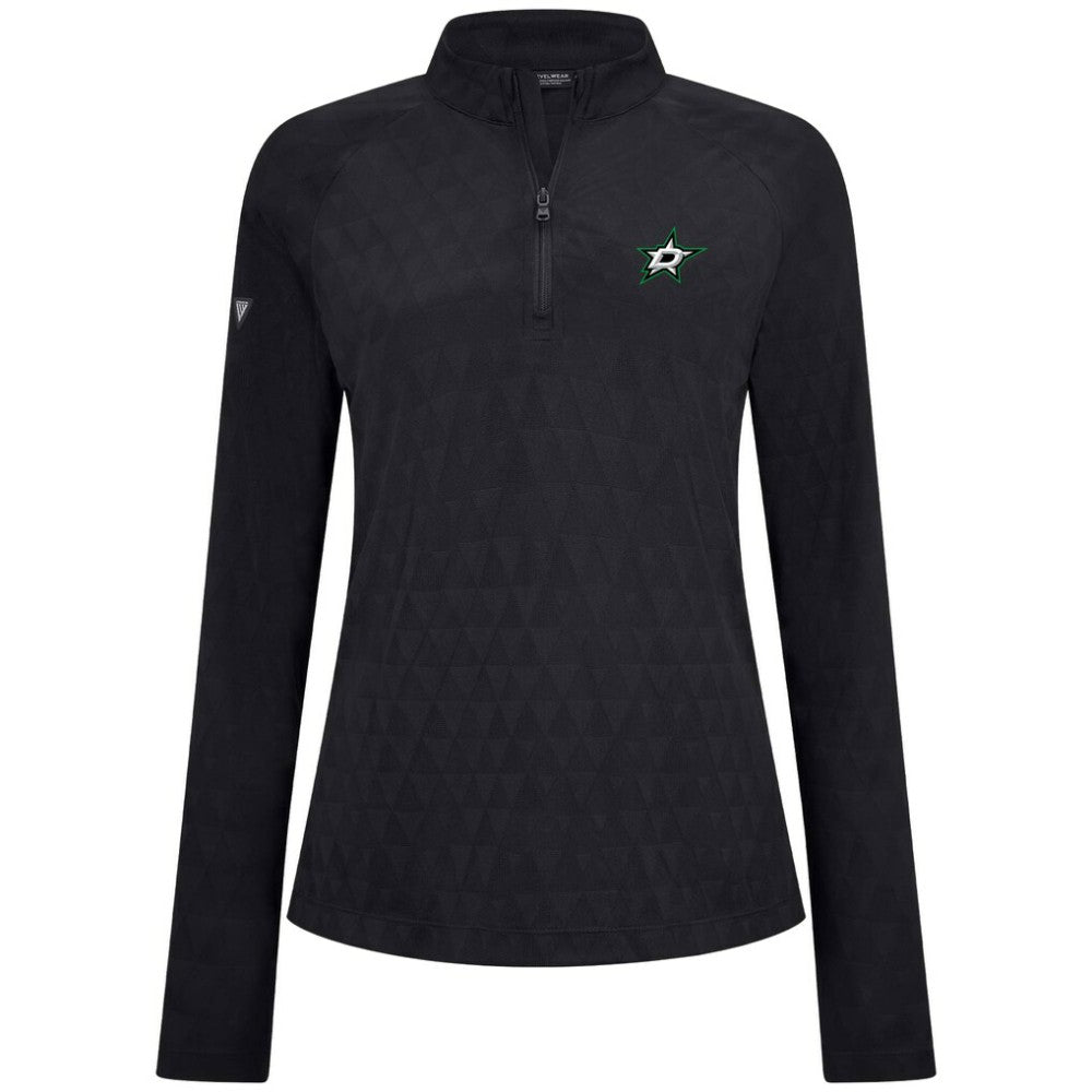 Dallas Stars Levelwear Women's Spike Raglan Quarter-Zip Top - Black | US 203809211