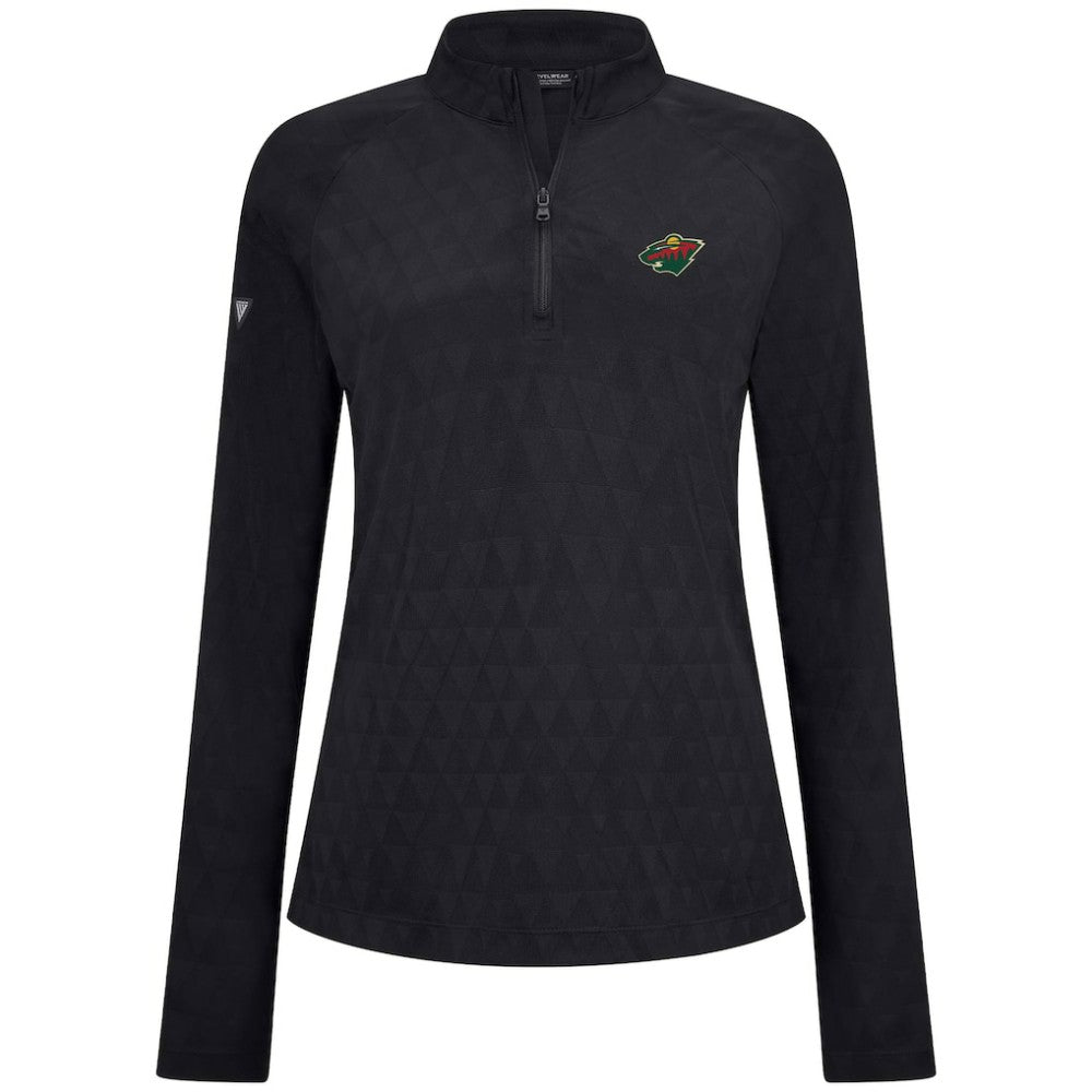 Minnesota Wild Levelwear Women's Spike Raglan Quarter-Zip Top - Black | US 203809212