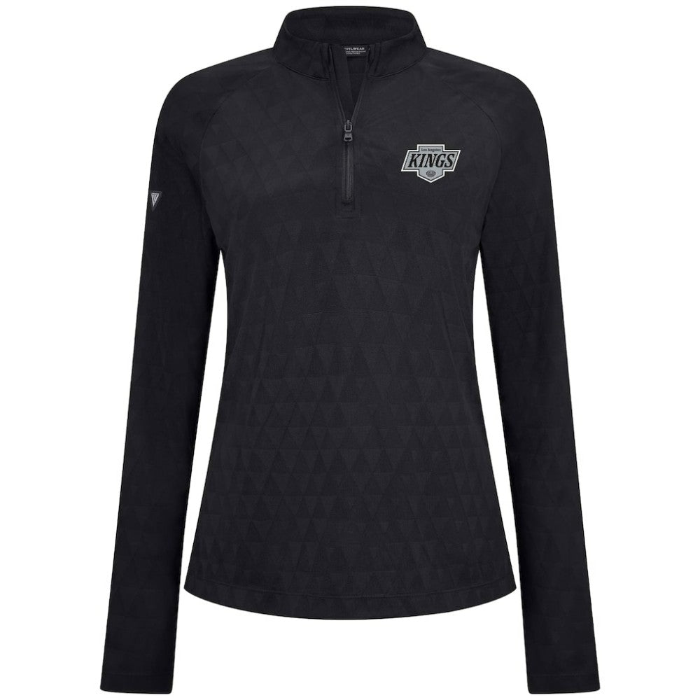Los Angeles Kings Levelwear Women's Spike Raglan Quarter-Zip Top - Black | US 203809213