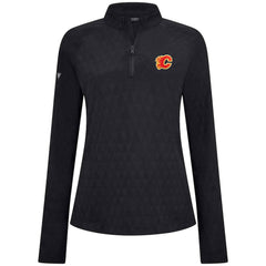 Calgary Flames Levelwear Women's Spike Raglan Quarter-Zip Top - Black | US 203809217