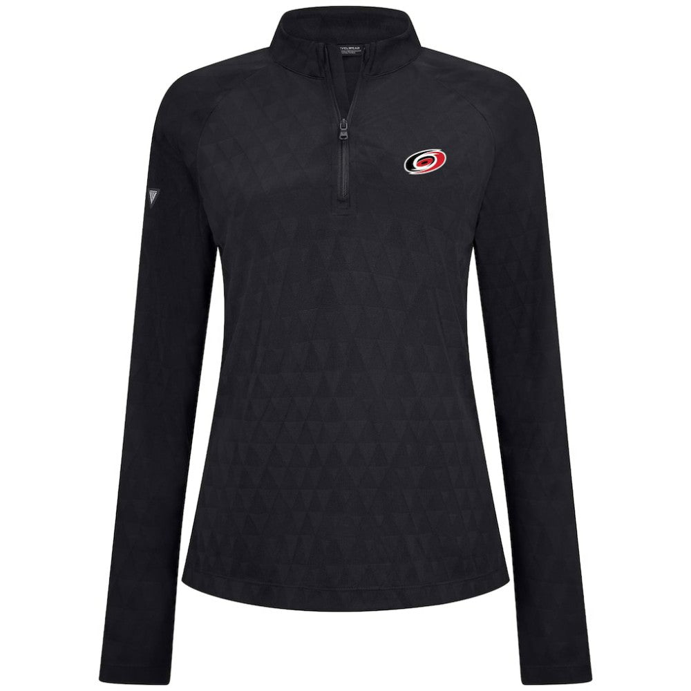 Carolina Hurricanes Levelwear Women's Spike Raglan Quarter-Zip Top - Black | US 203809218