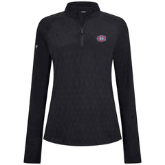 Montreal Canadiens Levelwear Women's Spike Raglan Quarter-Zip Top - Black | US 203809219