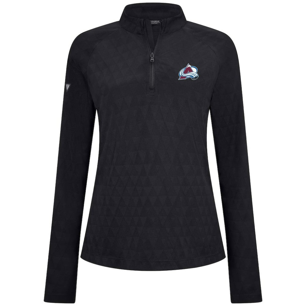 Colorado Avalanche Levelwear Women's Spike Raglan Quarter-Zip Top - Black | US 203809220