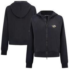 Nashville Predators Levelwear Women's Judd Raglan Full-Zip Hoodie - Black | US 203809223
