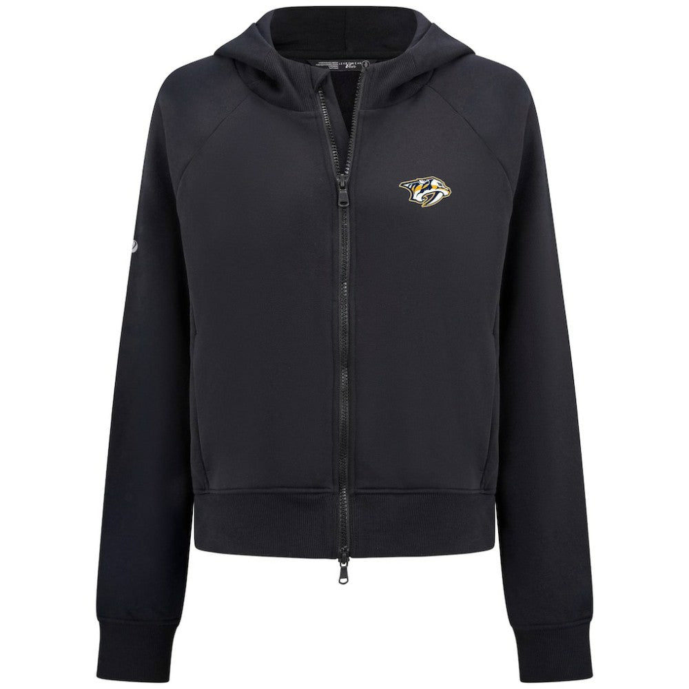 Nashville Predators Levelwear Women's Judd Raglan Full-Zip Hoodie - Black | US 203809223