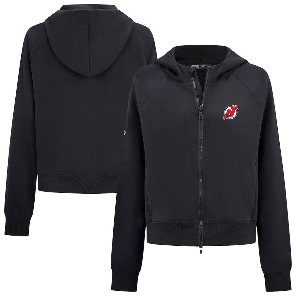 New Jersey Devils Levelwear Women's Judd Raglan Full-Zip Hoodie - Black | US 203809224