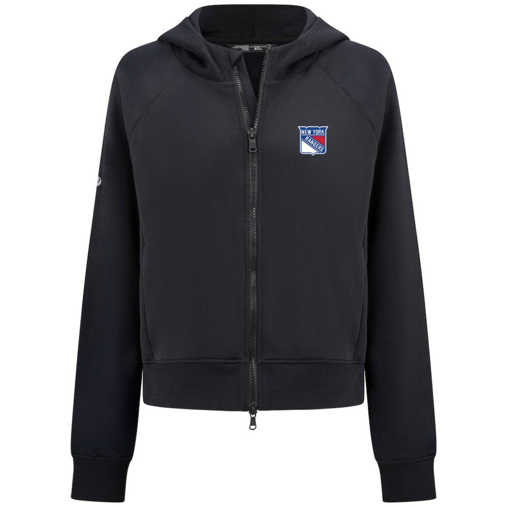 New York Rangers Levelwear Women's Judd Raglan Full-Zip Hoodie - Black | US 203809226