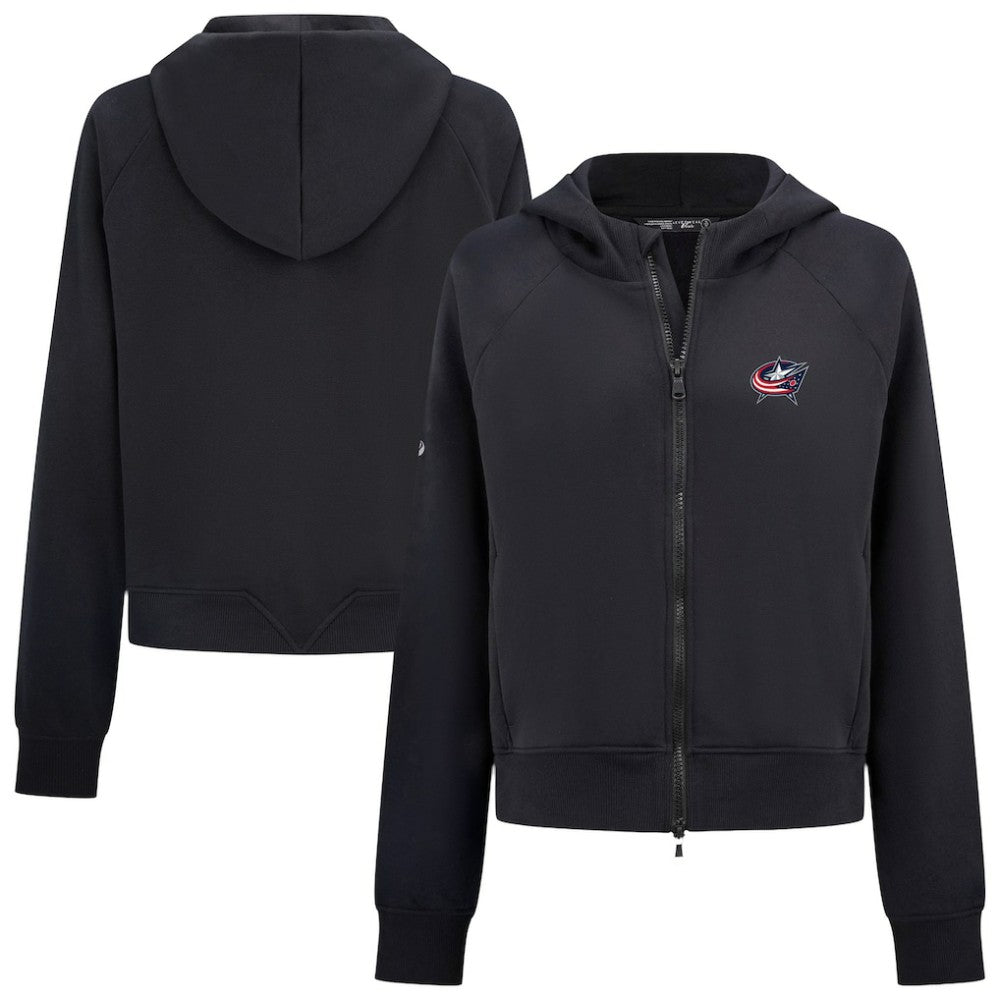 Columbus Blue Jackets Levelwear Women's Judd Raglan Full-Zip Hoodie - Black | US 203809229