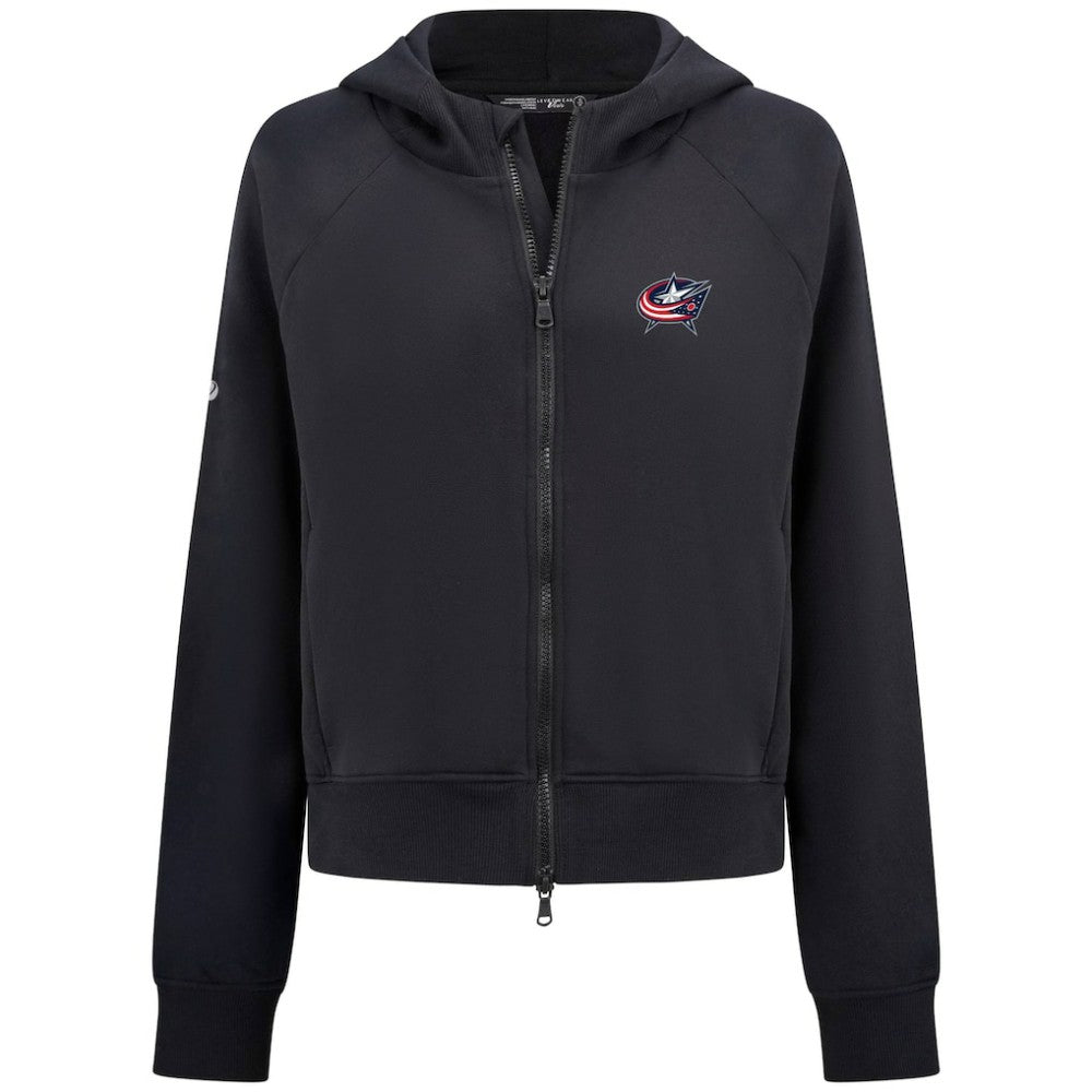 Columbus Blue Jackets Levelwear Women's Judd Raglan Full-Zip Hoodie - Black | US 203809229