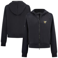 Pittsburgh Penguins Levelwear Women's Judd Raglan Full-Zip Hoodie - Black | US 203809230