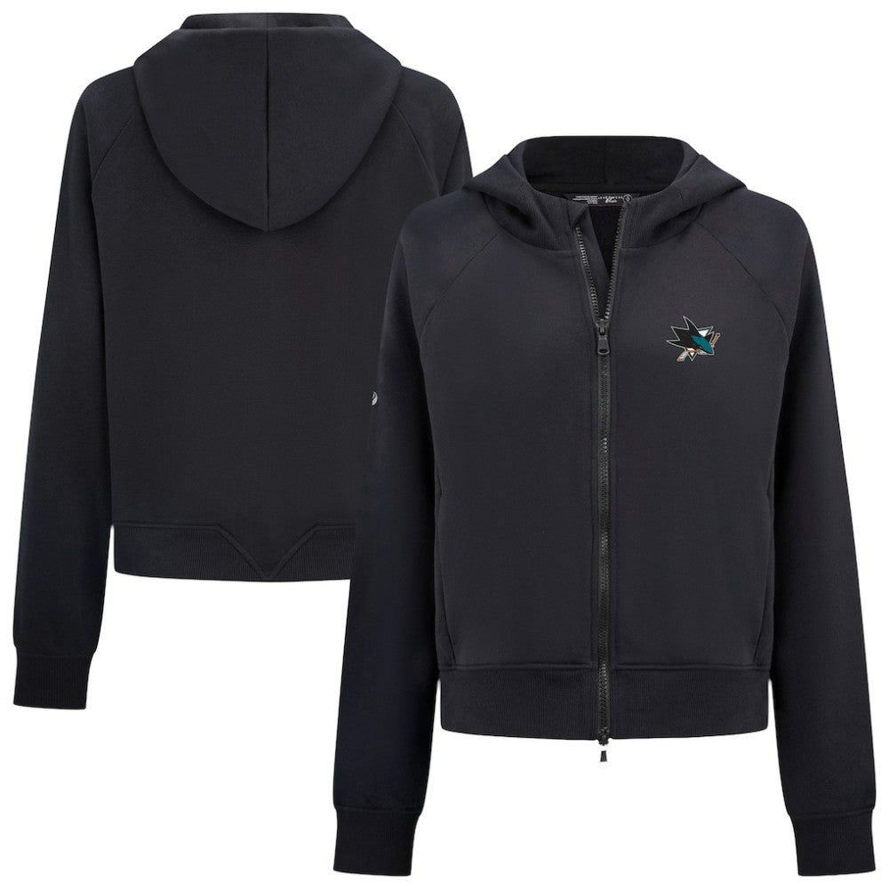 San Jose Sharks Levelwear Women's Judd Raglan Full-Zip Hoodie - Black | US 203809232