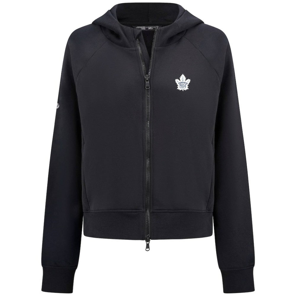 Toronto Maple Leafs Levelwear Women's Judd Raglan Full-Zip Hoodie - Black | US 203809238