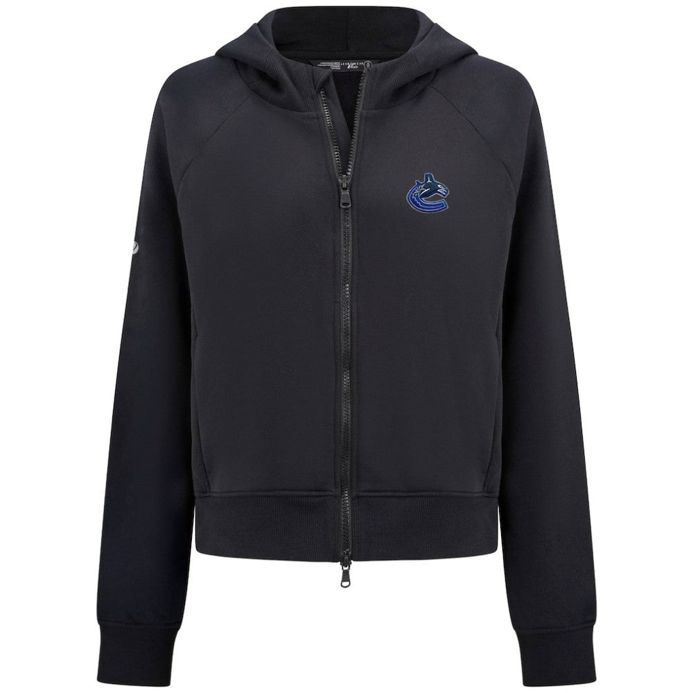 Vancouver Canucks Levelwear Women's Judd Raglan Full-Zip Hoodie - Black | US 203809240