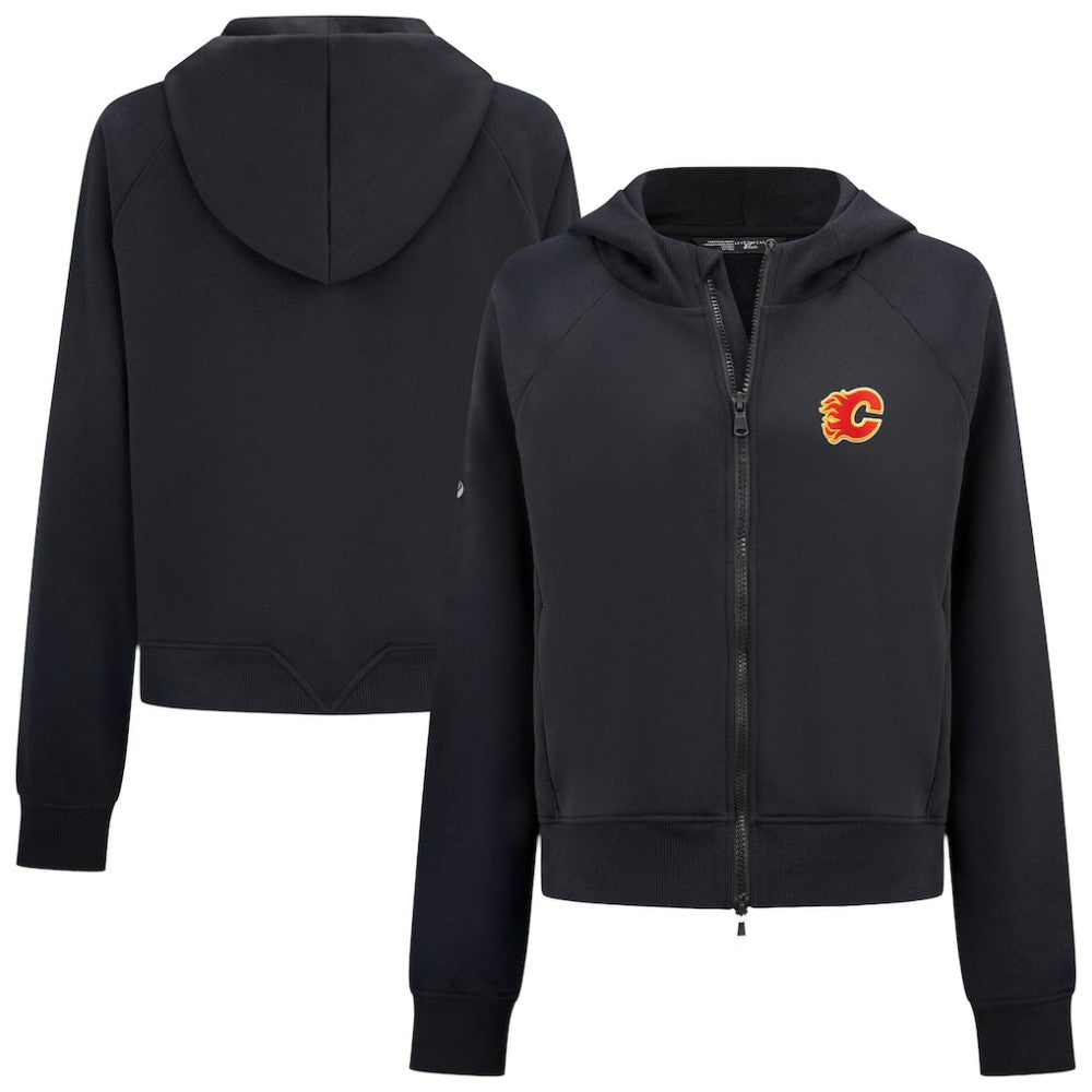 Calgary Flames Levelwear Women's Judd Raglan Full-Zip Hoodie - Black | US 203809244