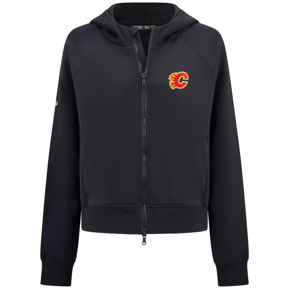 Calgary Flames Levelwear Women's Judd Raglan Full-Zip Hoodie - Black | US 203809244