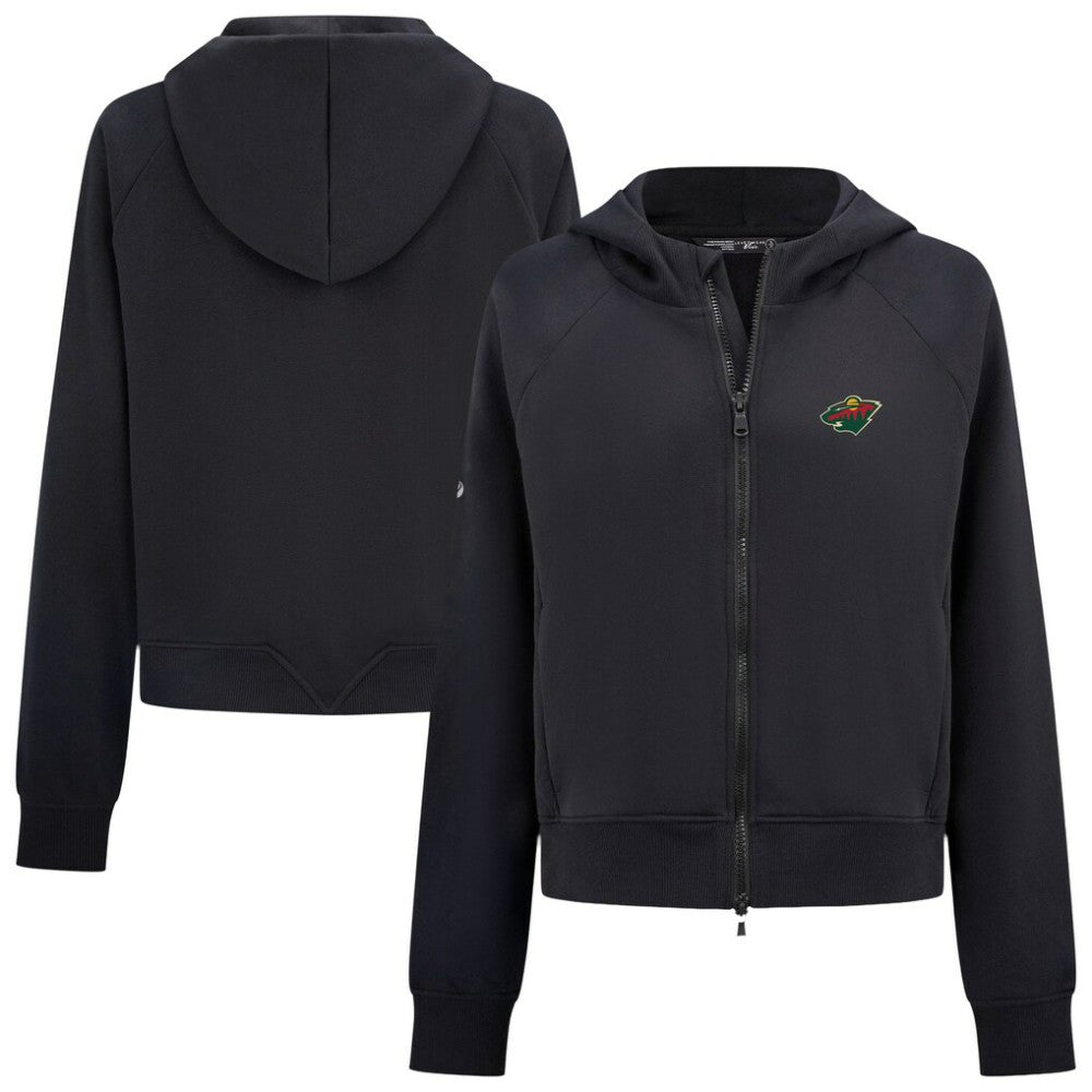 Minnesota Wild Levelwear Women's Judd Raglan Full-Zip Hoodie - Black | US 203809245
