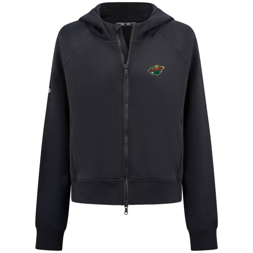 Minnesota Wild Levelwear Women's Judd Raglan Full-Zip Hoodie - Black | US 203809245