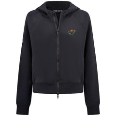 Minnesota Wild Levelwear Women's Judd Raglan Full-Zip Hoodie - Black | US 203809245